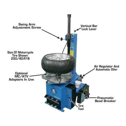 Atlas TC221 Tire Changer + WB11 Motorcycle Wheel Balancer Combo