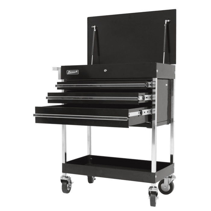 Homak 34" Professional 3 Drawer Service Cart