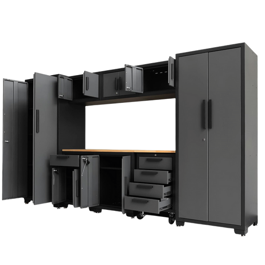 Chery Industrial 9-Piece Garage Storage Cabinet Set